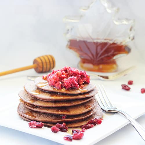 Dark Chocolate Cranberry Protein Pancakes|Craving Something Healthy