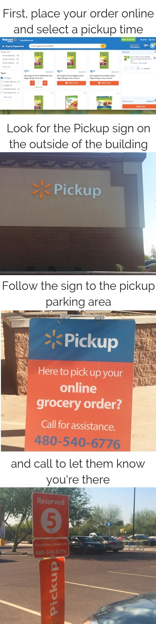 how does Walmart's online grocery pickup work