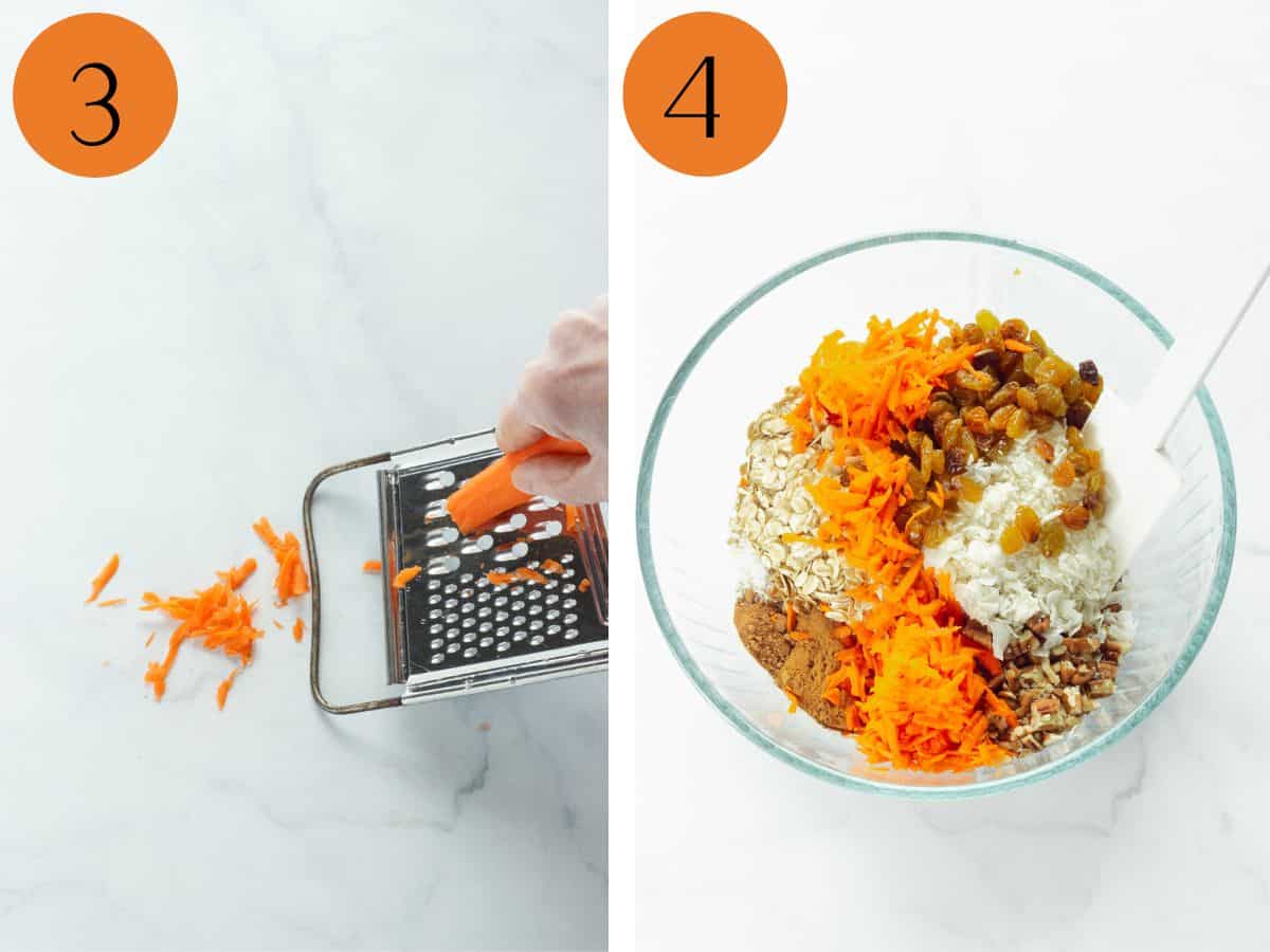 steps 3 & 4 to make carrot cake baked oatmeal.