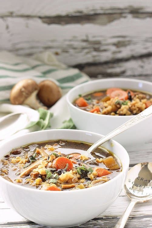 Wild Mushroom and Barley Soup | Craving Something Healthy