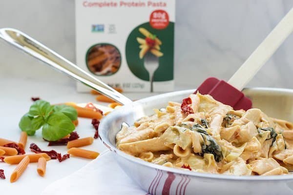 Penne with Artichokes Spinach and Creamy Sun-Dried Tomato Sauce | Craving Something Healthy