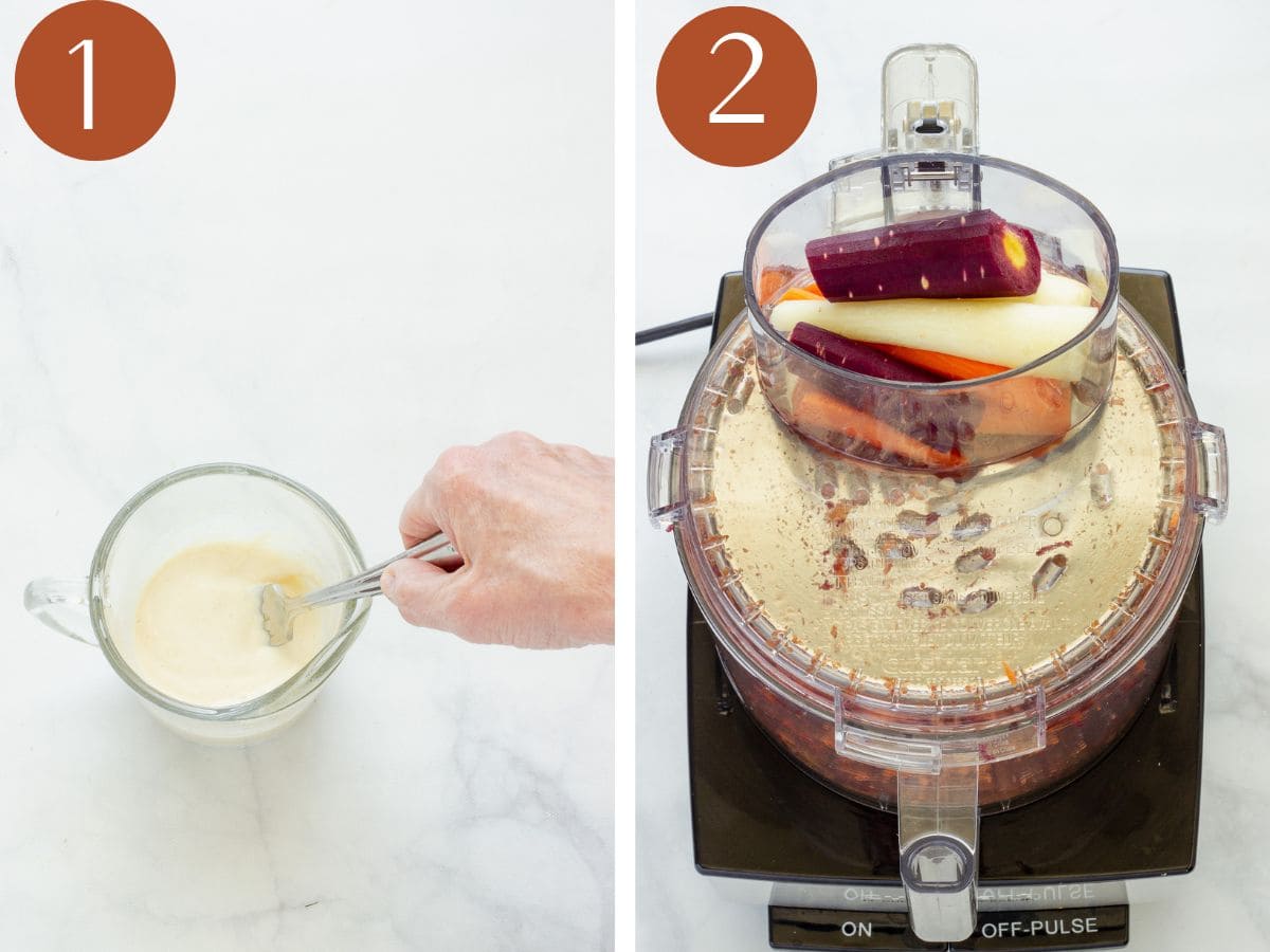 steps 1&2 to make carrot slaw.