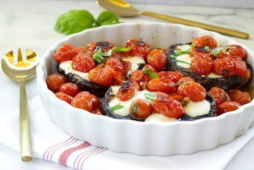 Caprese Stuffed Portobello Mushroom Caps | Craving SOmething Healthy