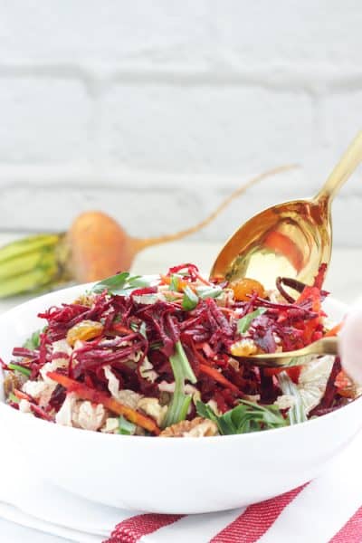 Sweet Carrot Cabbage and Beet Slaw