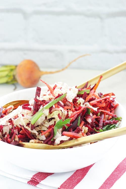 Sweet Carrot Cabbage and Beet Slaw