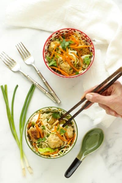 Ramen with Sesame Ginger Chicken Meatballs | Craving Something Healthy