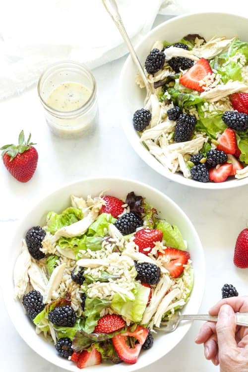 Chicken Berry and Brown Rice Bowls - Cold Lunch Ideas