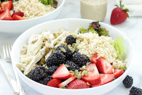 Chicken Berry Brown Rice Bowls| Craving Something Healthy