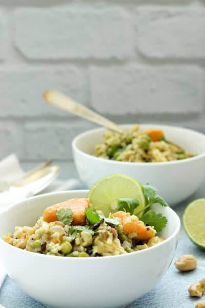 Bowls of Coconut Chicken Curry