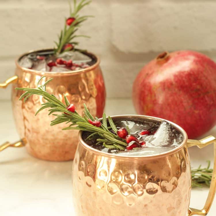 Christmas Moscow Mule With Pomegranate - Chelsea Dishes