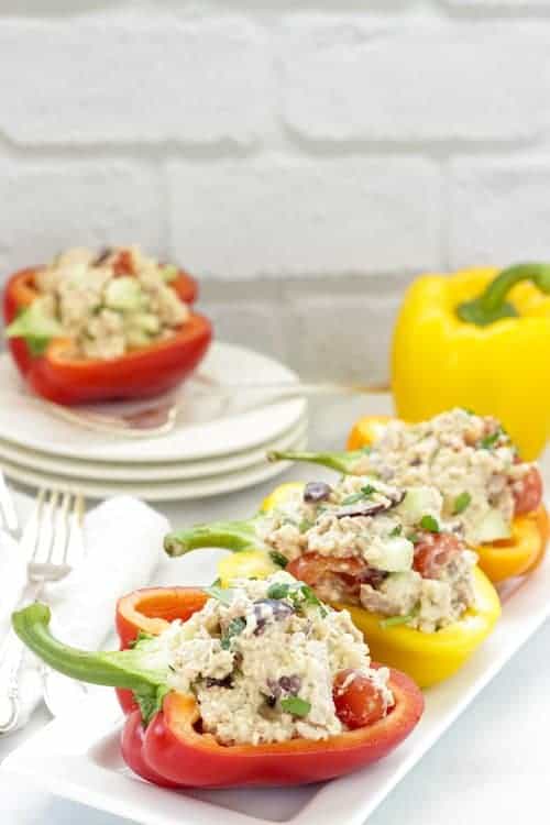 Sprouted Brown Rice  & Tuna Stuffed Pepper Salad