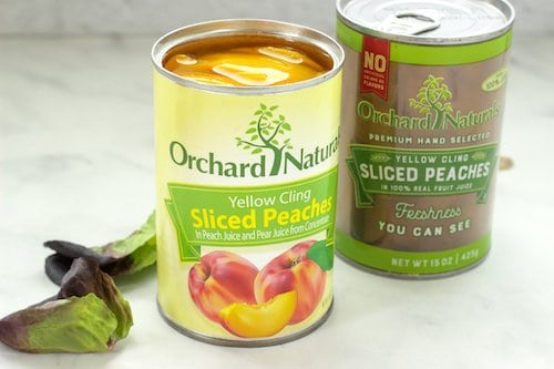 2 cans of sliced peaches