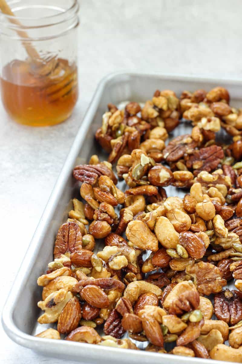 Honey-Sweetened Snack Cubes : nut clusters