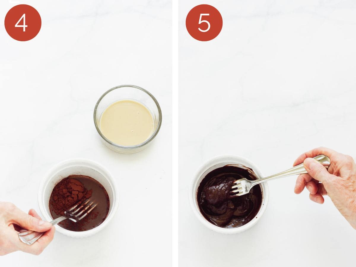 steps to make chocolate dipping sauce for air fryer apple chips