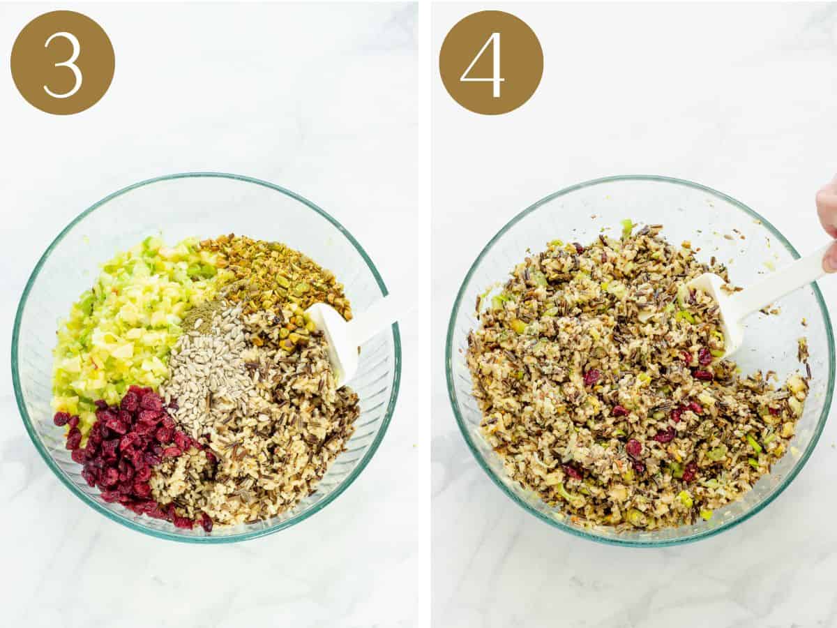 Steps 3&4 to make wild rice stuffing.