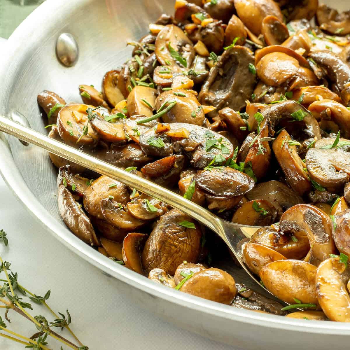 Sautéed Mushrooms With Garlic, Herbs, & Balsamic