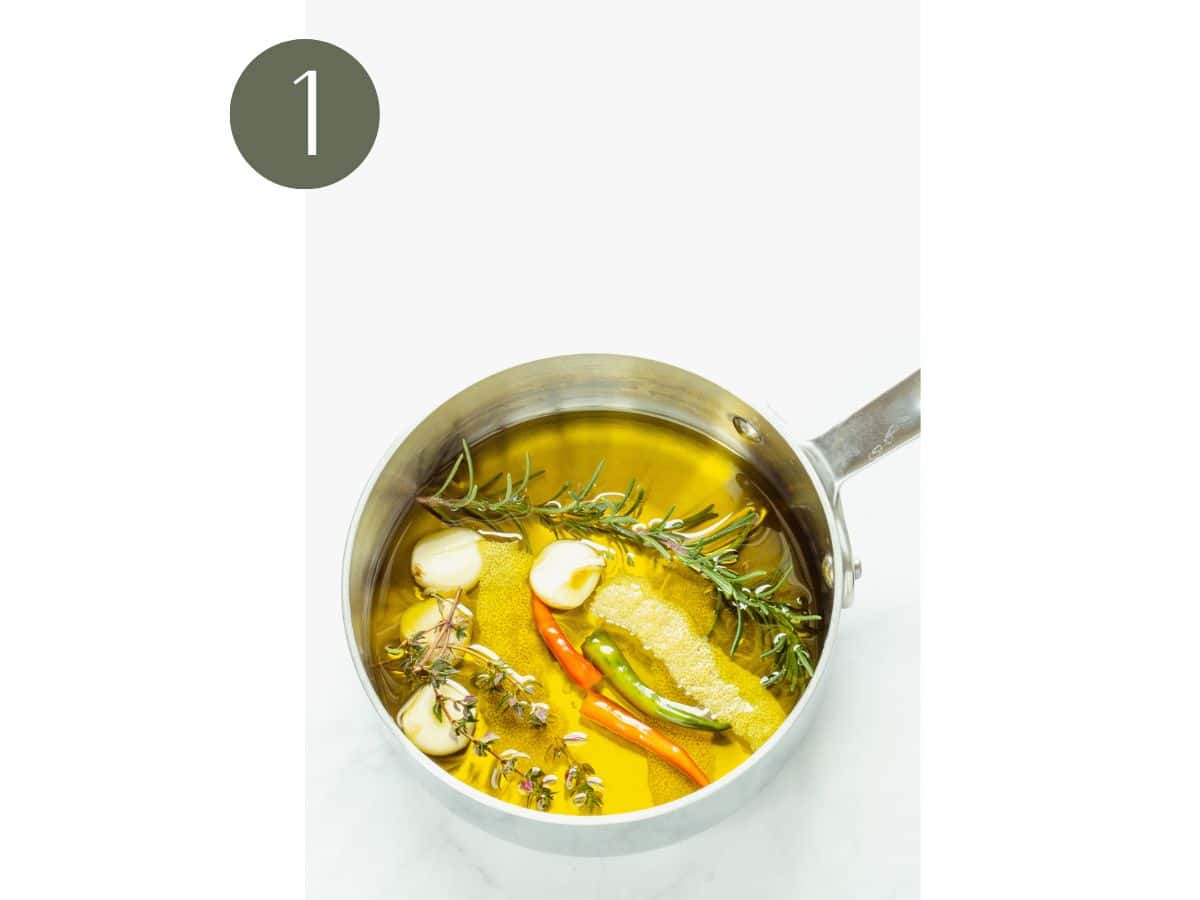 marinated feta step 1