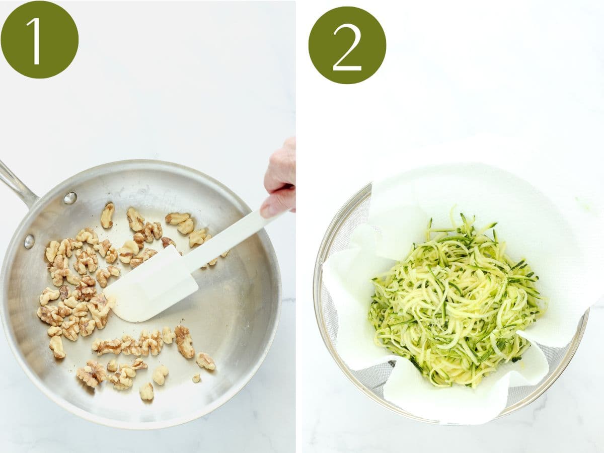 Steps 1&2 to make healthier lemon zucchini bread.